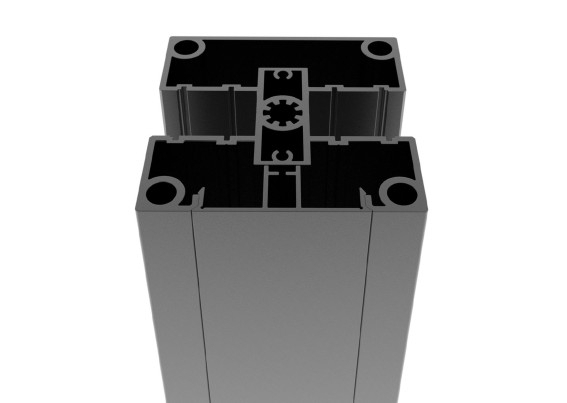 Zaunpfosten Set Aluminium 80x80 mm 6000 mm Anthrazit RAL 7016 mit Abdeckleiste-89.FGP80X806000R7016