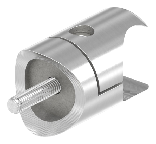 Halter Edelstahl V2A fuer Klemmprofil Ø 27 mm- Rohr Ø 42-4 mm- geschliffen Korn 240-88-1155351-240.42
