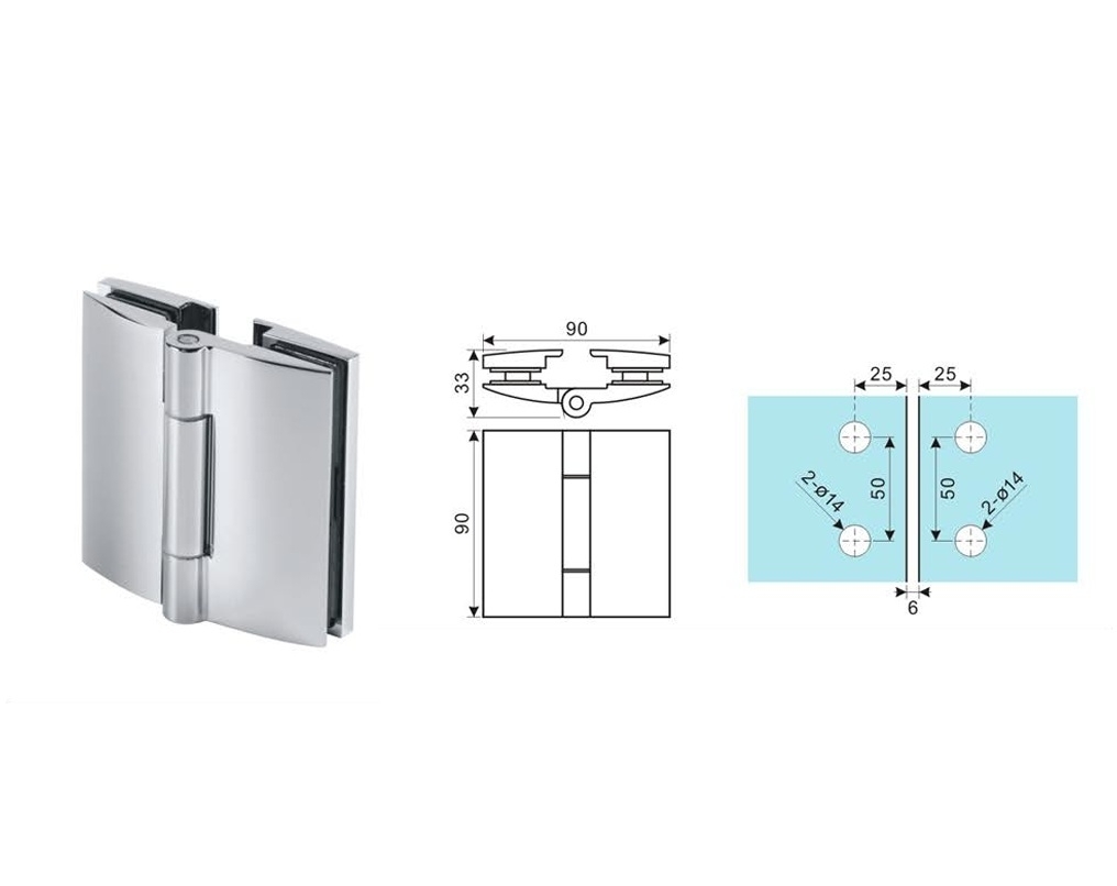 Glastuerscharnier Messing glanz fuer Glas 8-12 mm- - 90° Oeffnung-89-11GSMSDB90602PCR-A.4