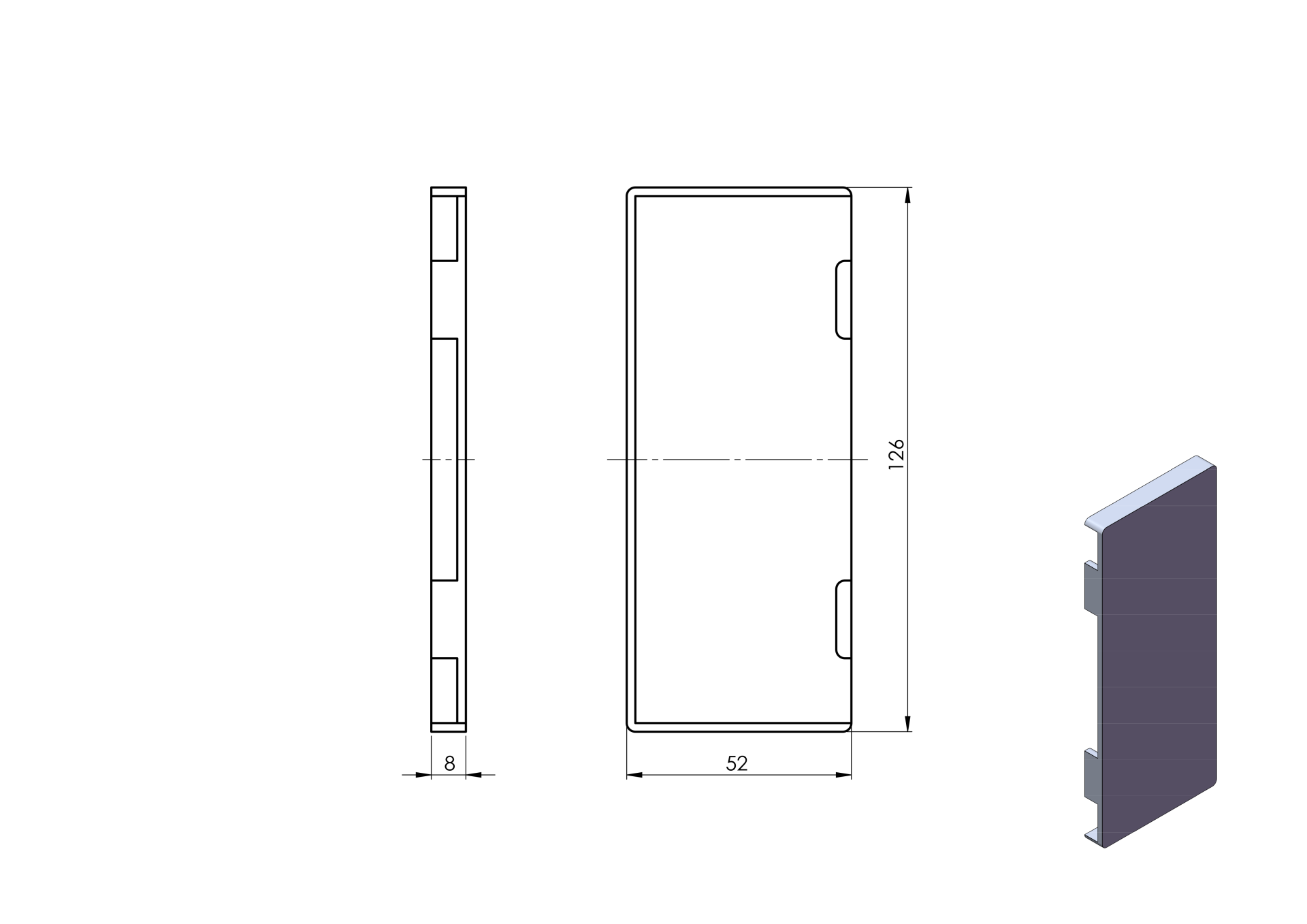 Endkappe Aluminium Satin-ELOX fuer Profil AL-0005-D-S-E-89-11AL0034005DSE-A.4