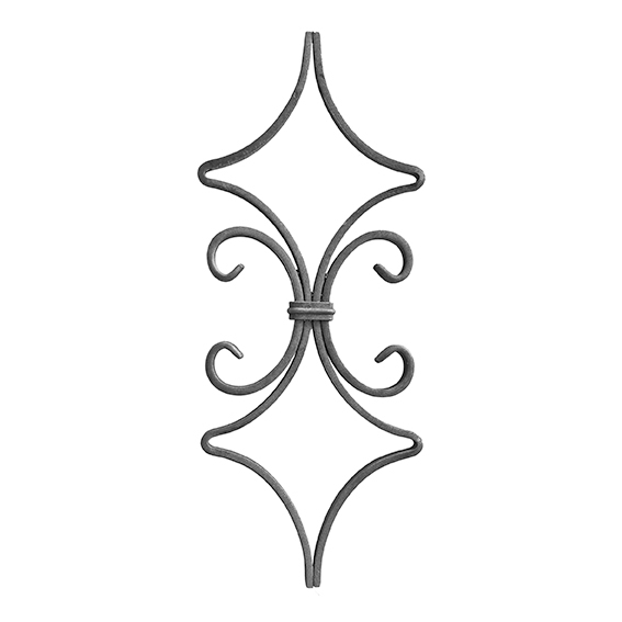 Zierelement Stahl geschmiedet 420x165 mm- Stab 12x6 mm-89-11T10815A-A.4