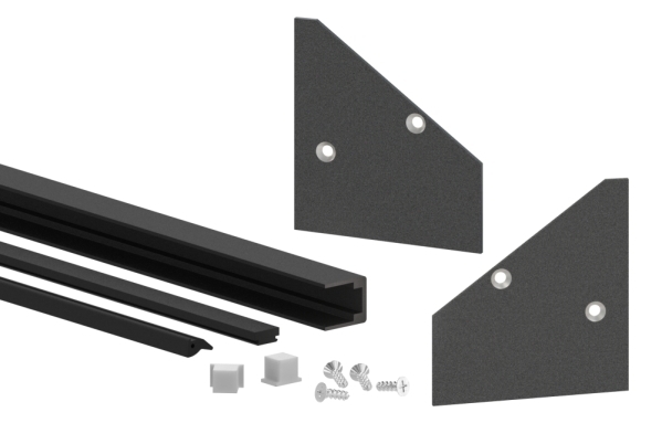 Vordach-Montage-Set pulverbeschichtet DB 703 fuer Glas 21-52 mm L 1805 mm-88-11VDE-GU-1800-21.DB703