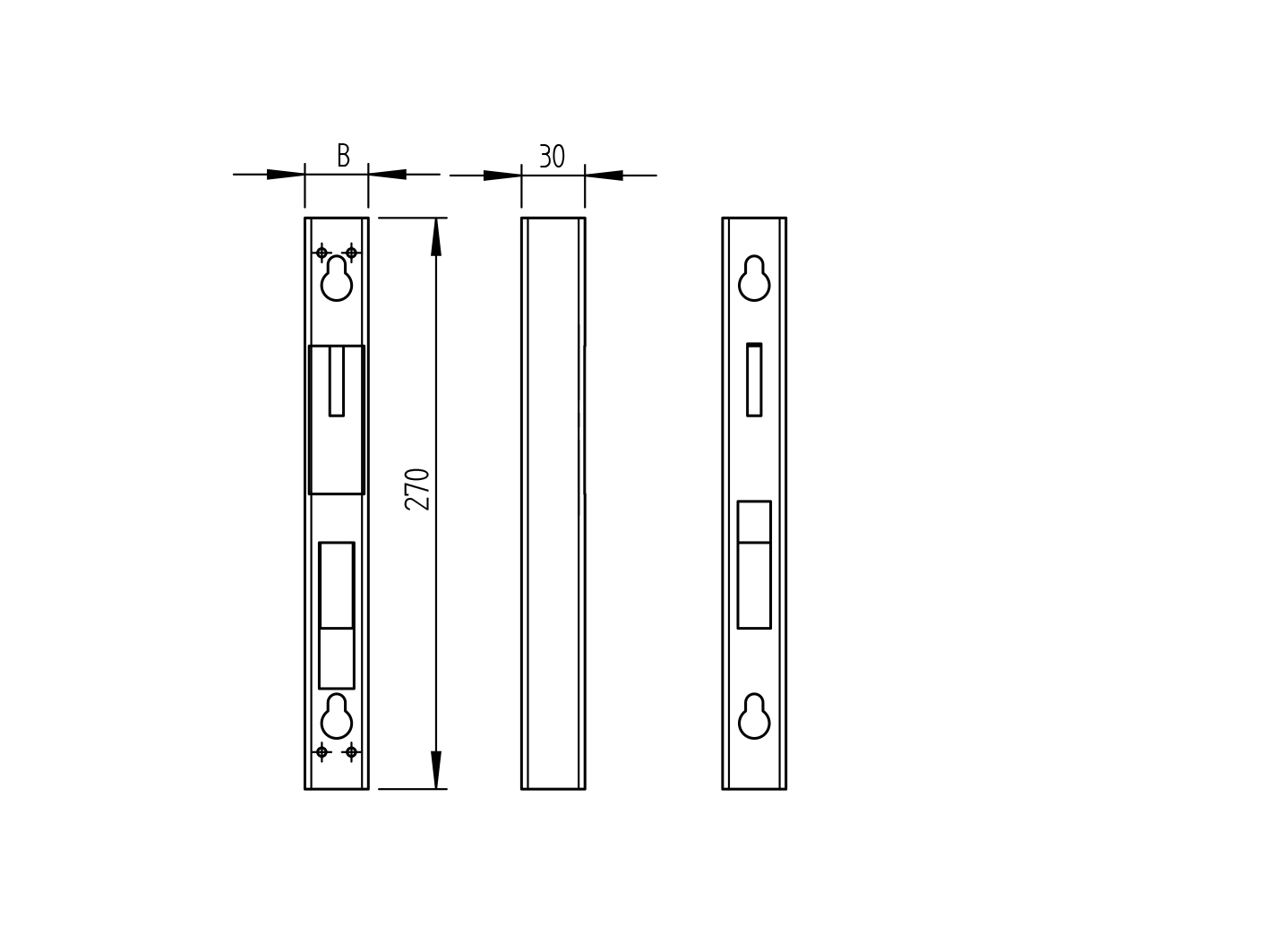 Torstopperkasten Edelstahl AISI 304 30x30 mm universal geschliffen-89-11B807T30-A.4