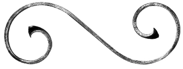 S-Schnecke - Masse- 260x100 mm - Material- 12x5mm - Stahl S235JR- roh-30-3705.8