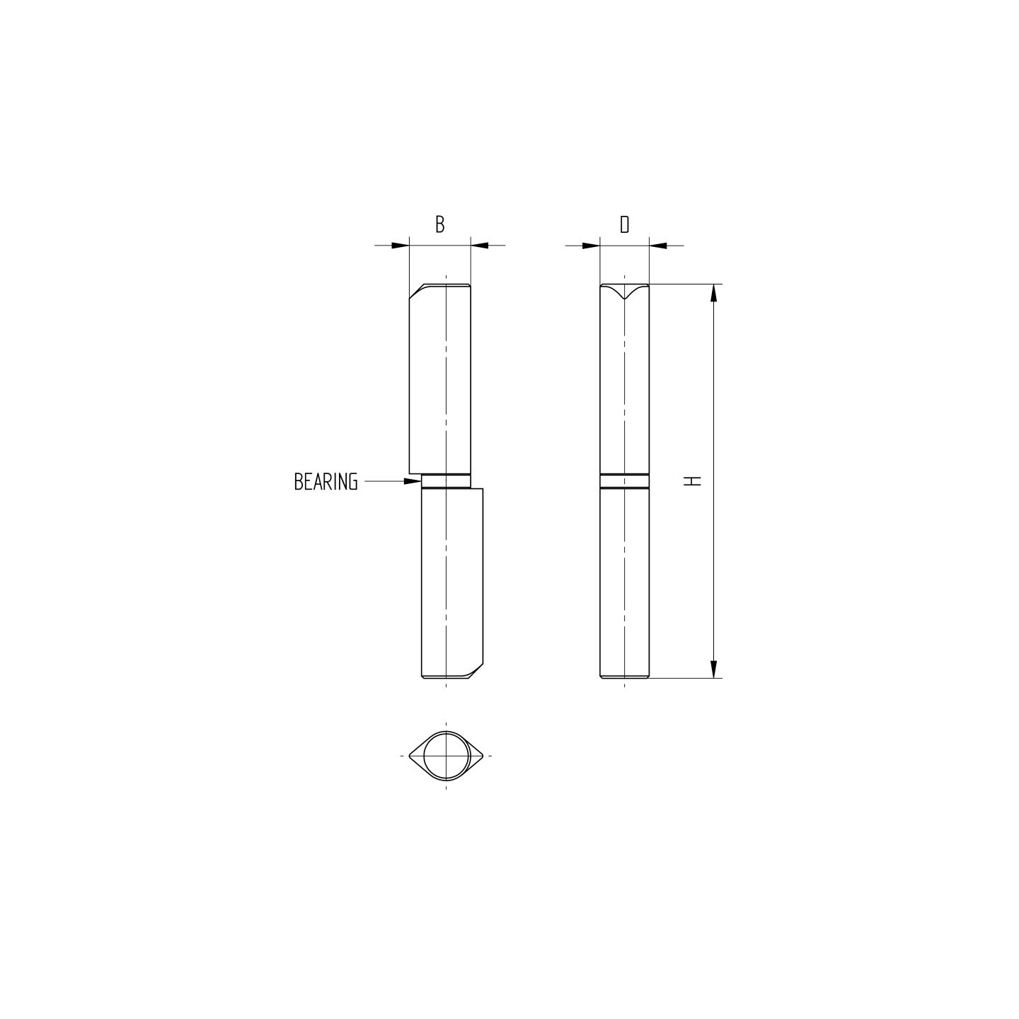Anschweissband Stahl roh Ø 22 mm L = 200 mm 2-teilig fuer 100 kg Torgewicht-89-11D411200-A.4