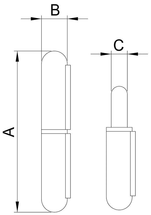 Anschweissband V2A Edelstahl 100 mm – 200 kg Tragkraft – fester Stift Ø16 mm-11-3556.4