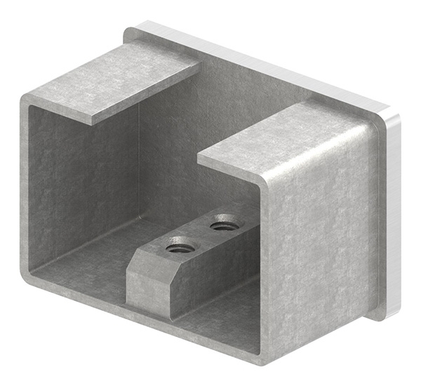 Endkappe - flache Ausfuehrung - fuer Rechteck-Nutrohr- 60x40x1-5 mm - V2A-12-2303.4