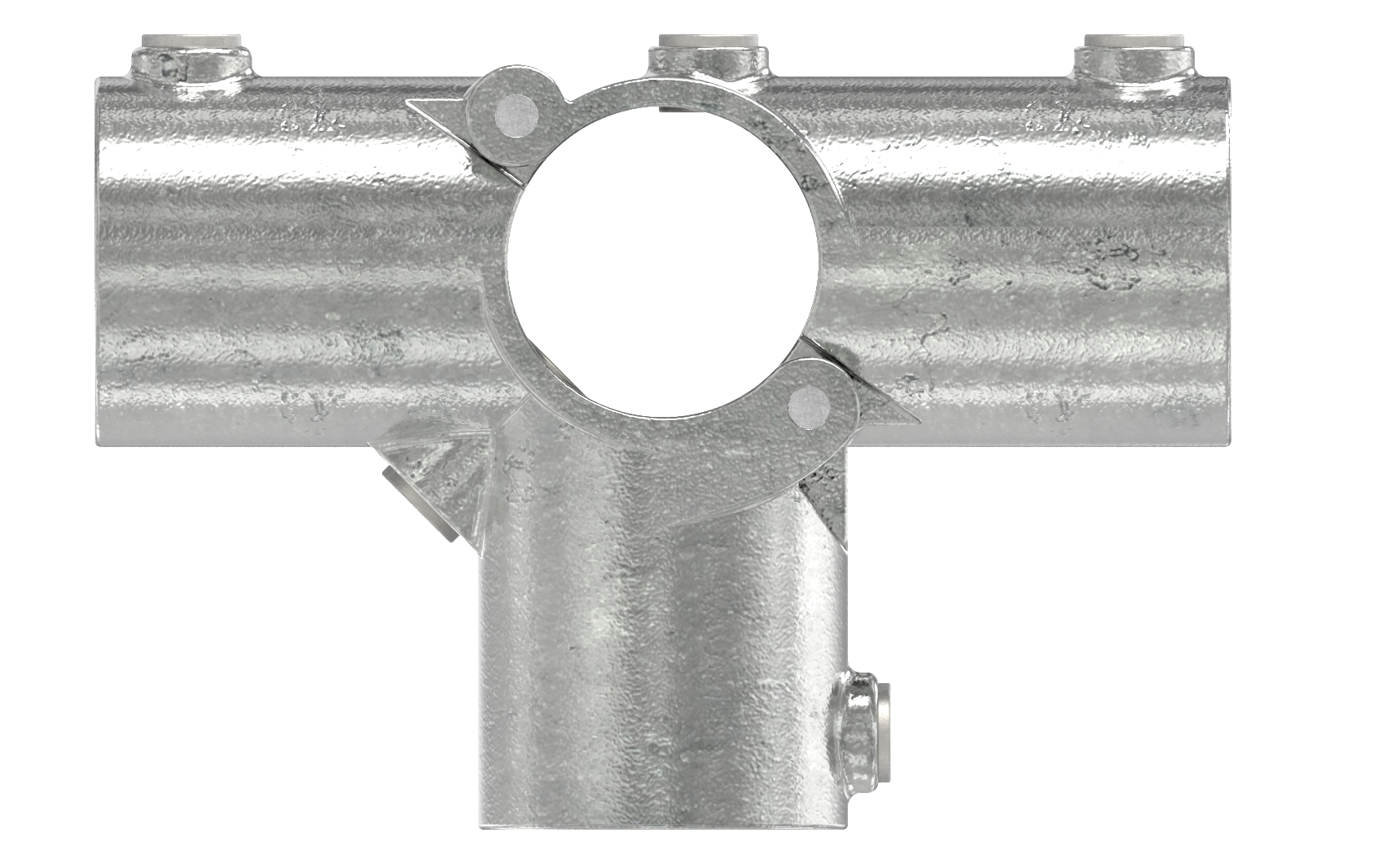 Rohrverbinder - T-Stueck fuer Stuetzrohr aufklappbar - 176D48-V - 48-3 mm - 1 1-2- - Feuerverzinkt u. Elektrogalvanisiert-176D48-V