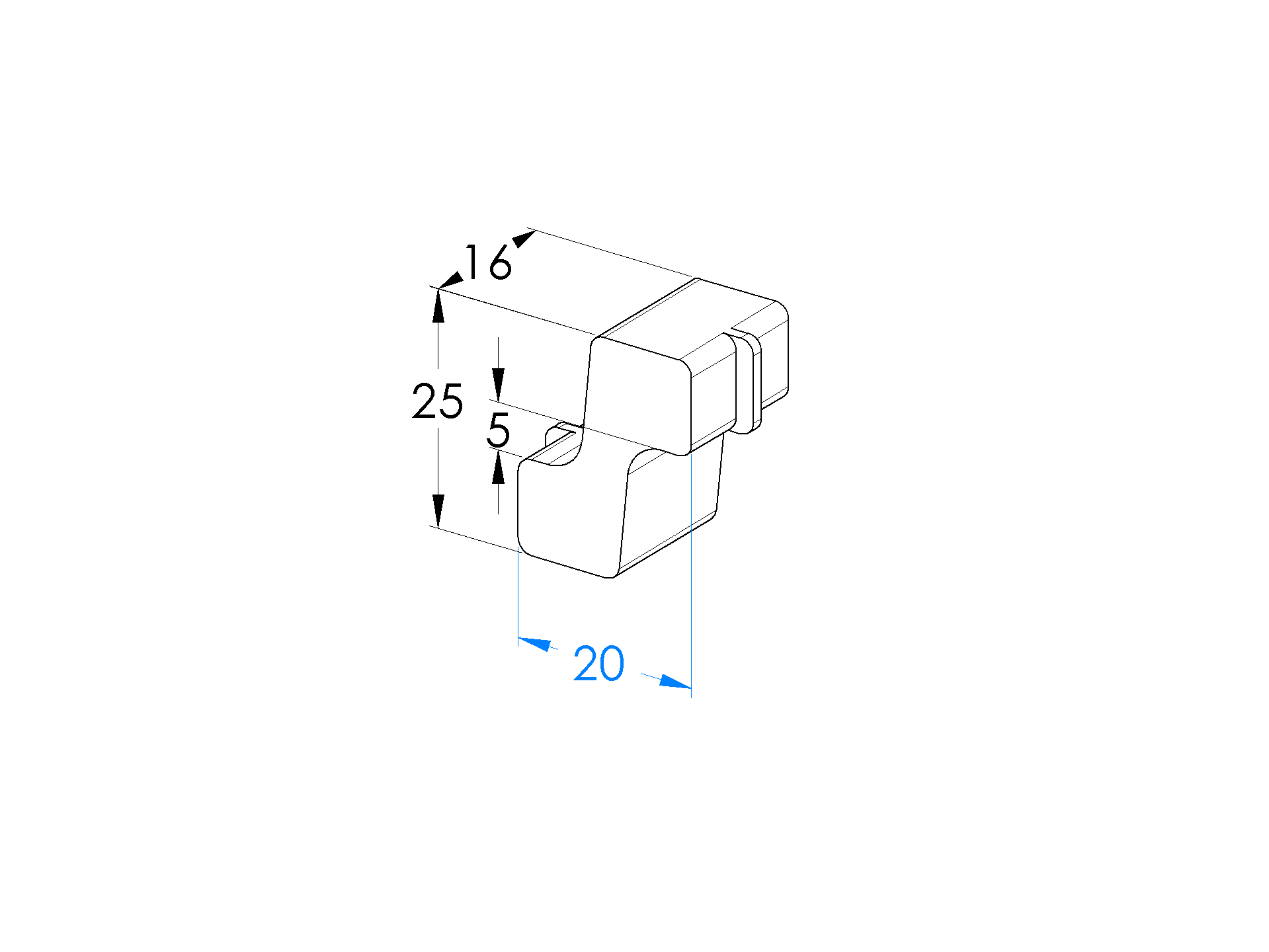 Lamellen-Distanzelement ABS Kunststoff 25 x 20 mm fuer Lamellen 8 x 120 mm Anthrazit RAL 7016-89-11A192545R7016-A.4