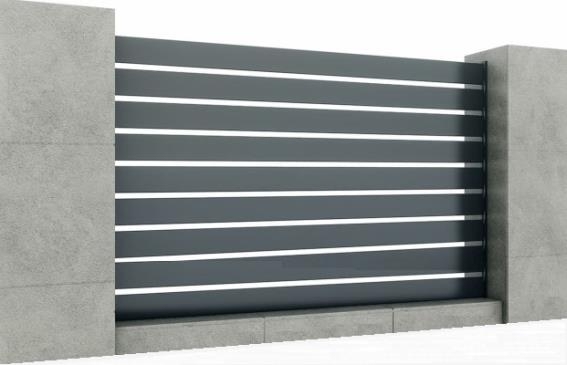 Zaunfeld Aluminium 1-7 x 2-5 m Anthrazit RAL 7016 Lamellen 20x120 mm-89.FGAIR20X12017X25R7016