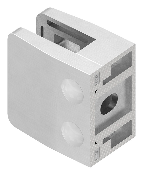 Glasklemme V2A 52 x 52 x 32-5 mm mit AbZ gerade eckig inkl- Schrauben-10-3100ABZ.4