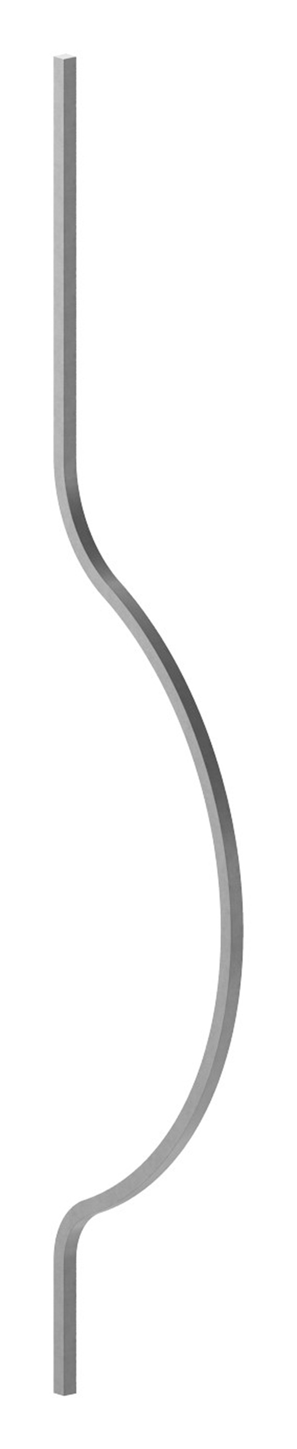 Bauchstab - Laenge- 1000 mm - Material- 12x12 mm - Stahl S235JR- roh-30-1172.8