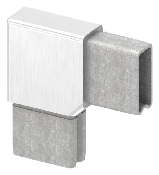 Steckverbinder 90° V4A fuer Rechteckrohr 40x20x2 mm zum Stecken-88.1110124020