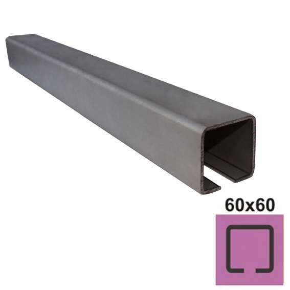Laufschiene Edelstahl V2A 58 x 58 x 3-0 mm L=3000 mm roh-89-11H80260X603000-A.4