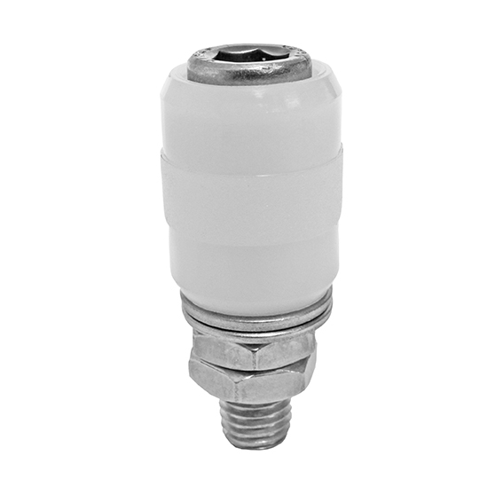 Fuehrungsrolle Nylon weiss Ø 32 mm Edelstahl V2A mit Gewinde M12-89-11H80432W-A.4