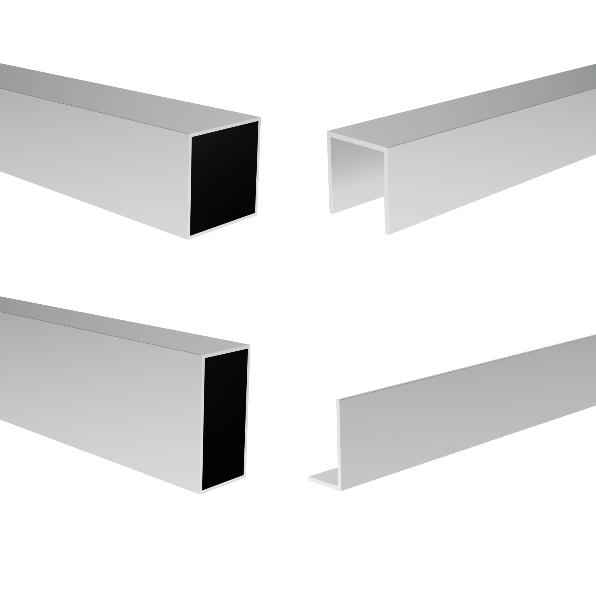 Square, rectangular, U-shaped and L-shaped sections, flat bar