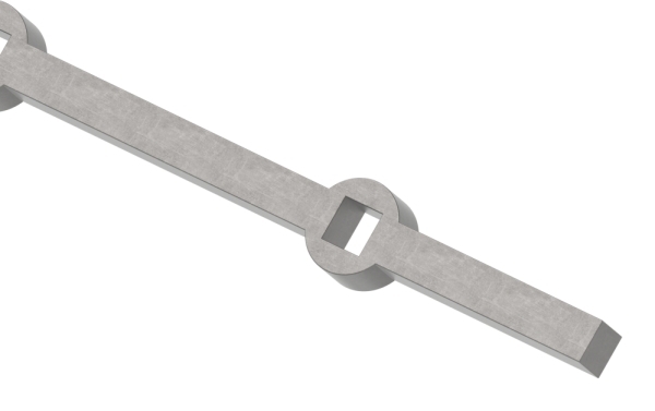 Lochleiste fuer Quadratrohr Material- 14x14 mm Laenge- 2000 mm Stahl S235JR- roh-30-1616.8