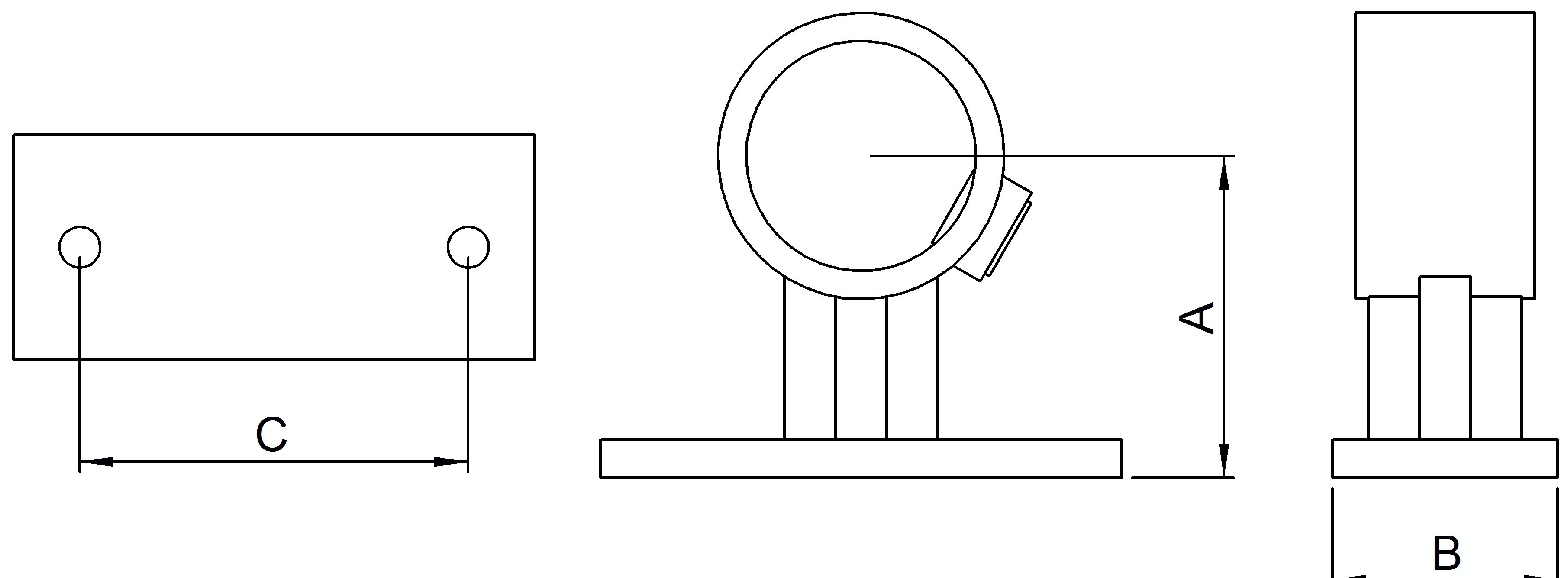 Rohrverbinder - Handlaufhalterung - 143S17 - 17-2 mm - 3-8- - Feuerverzinkt u. Elektrogalvanisiert-143S17