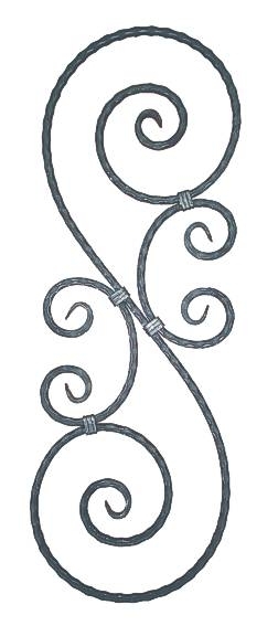 Zierornament Stahl schraeg 310x900 mm fuer 12x12 mm Vierkant-89-11T10821-A.4