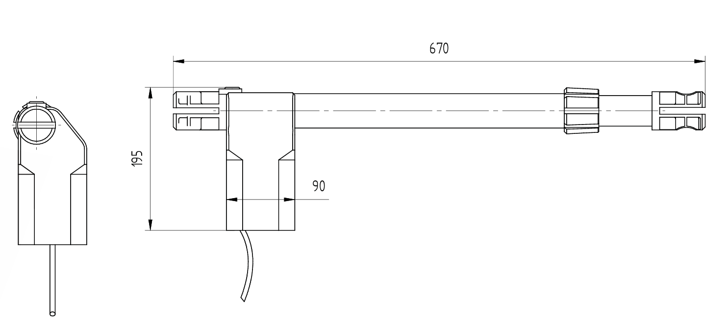 Drehtorantrieb links fuer Fluegeltore bis 3 m - 120 kg 230V-89-11WING3020L-A.4