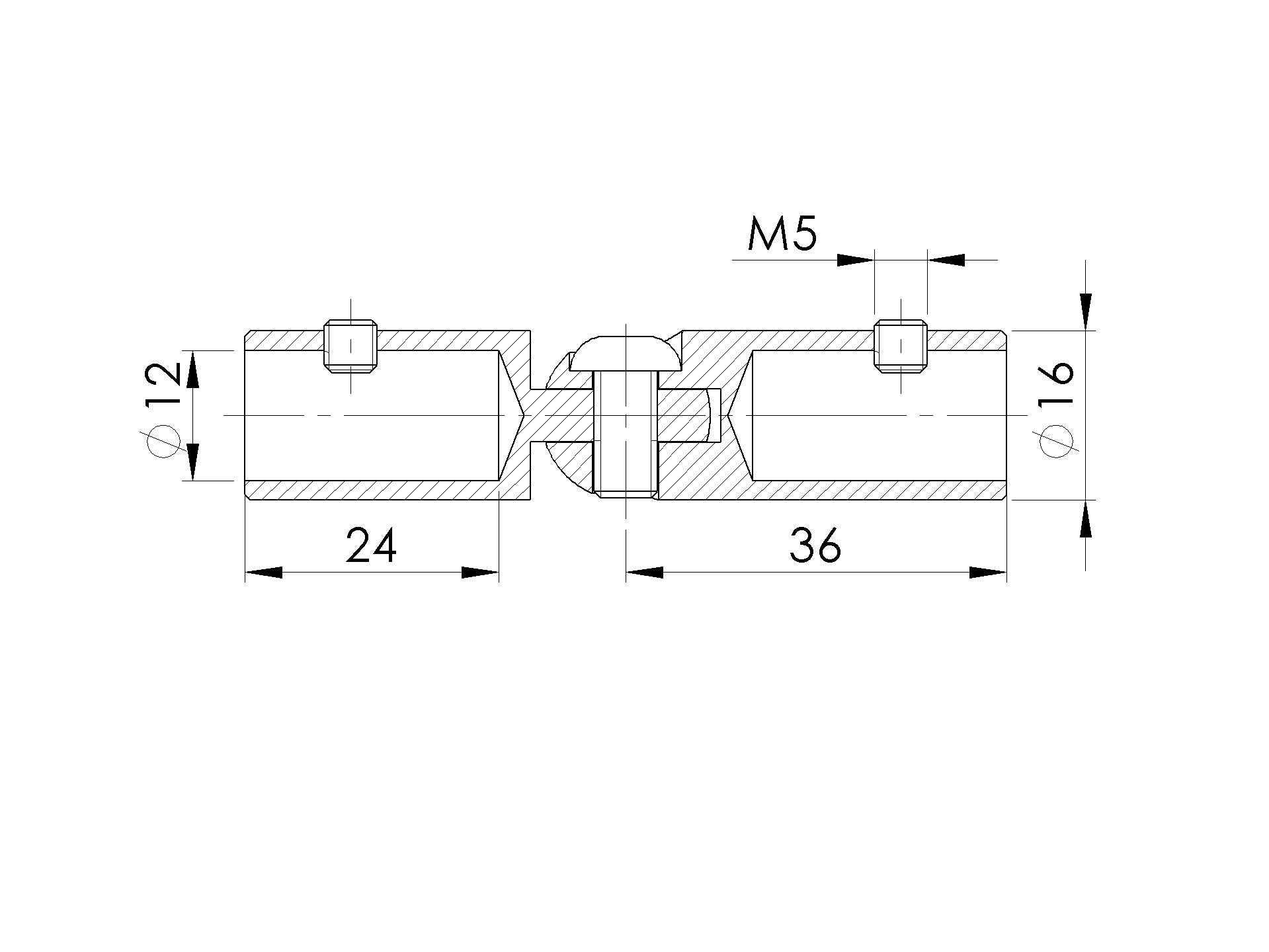 Rundstabverbinder Edelstahl V2A fuer Ø 12 mm mit Gelenk 90° verstellbar-89-11A0302012B-A.4