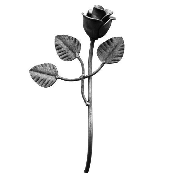 Geschmiedete Rose Stahl roh 270 x 145 mm Staerke 6 mm Zierelement-89-11I410FE-A.4