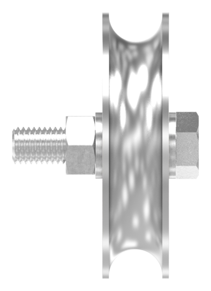 Schiebetorrolle Edelstahl V4A  100 mm Rundrille  20 mm 2 Kugellager-88-11341-100.V4A