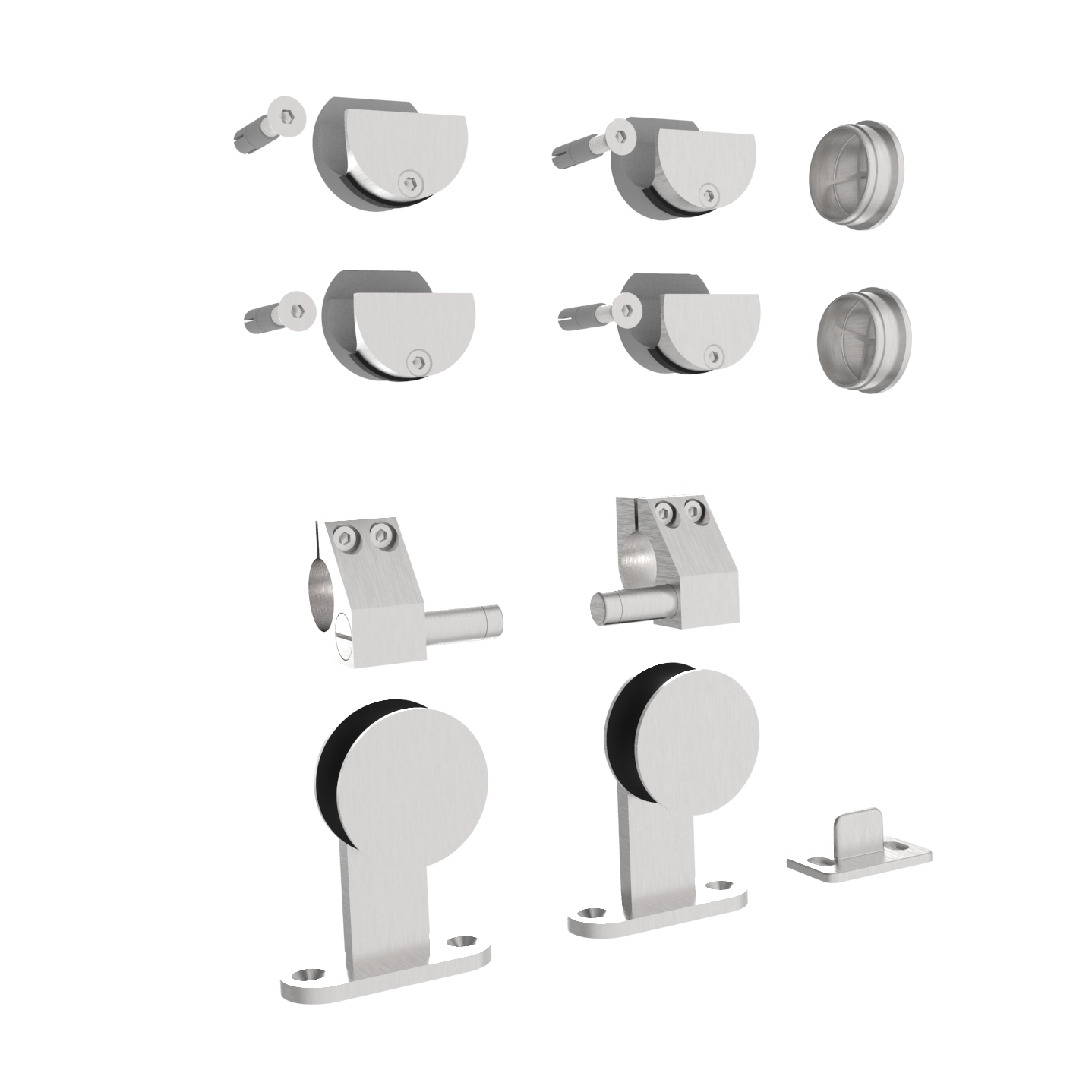 Edelstahl Schiebetuersystem fuer Holztueren- Oberfuehrung- 90 kg Tragkraft-89-11WSP9101SSET-A.4