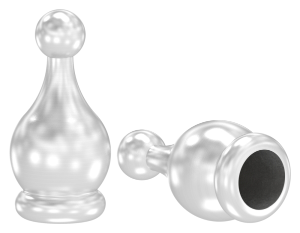 Zierspitze 50x24 mm zum Kleben fuer Rundstaebe V2A-11-5151.4