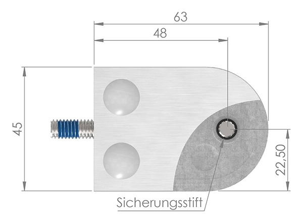 Glasklemme 63x45x28 mm mit AbZ fuer Flachanschluss- V2A-10-2200ABZ.4