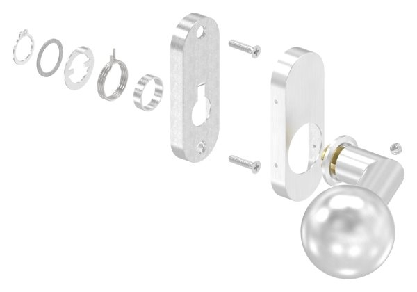 Drueckerknopf- Ø 50mm- drehbar- V2A - Links-88-11612-VA-D.L