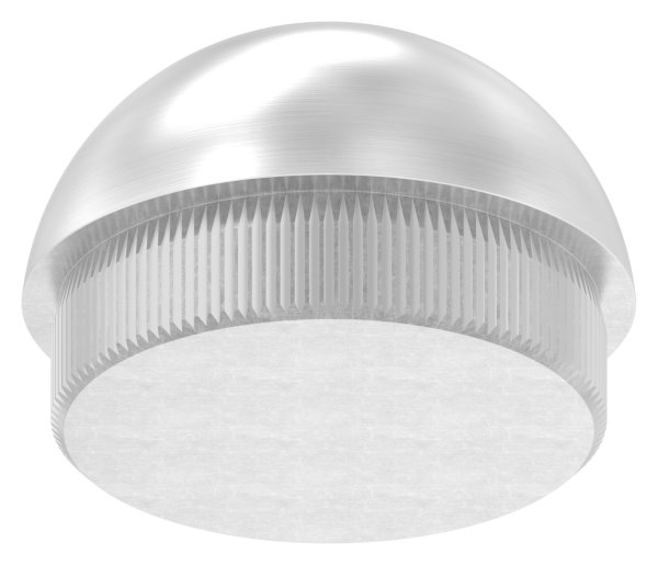 Rohrabschlussstopfen Edelstahl V2A fuer Rohr Ø 48-3 mm x 2-5 mm halbrund zum Einschlagen-11-5047.4