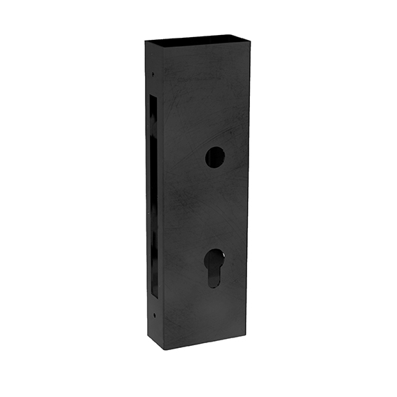 Schlosskasten Stahl fuer Profil 50x30 mm Rohzustand-89-11B158J50X30-A.4