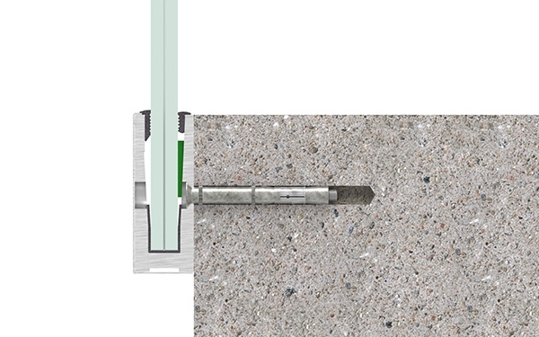 Alu-Profil - MASSIV - Laenge- 6000 mm - seitliche Montage - Aluminium-12-2209.6