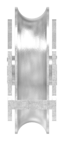 Schiebetorrolle Edelstahl V2A  88 mm Rundrille mit Bgel-88-11338-90.VA
