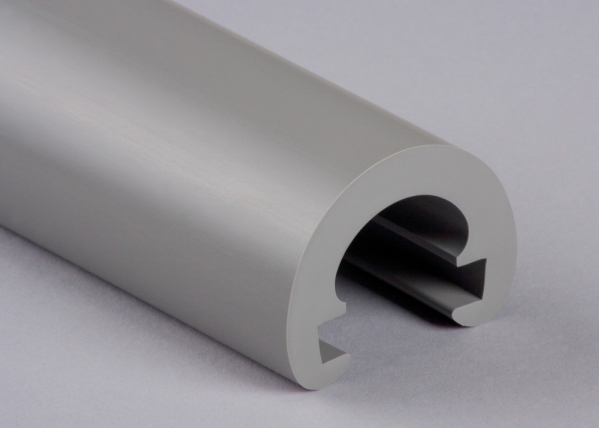 Kunststoffhandlauf Ø 55mm fuer 40 x 8mm- verkehrsgrau- 25 Meter-88-11R55.004