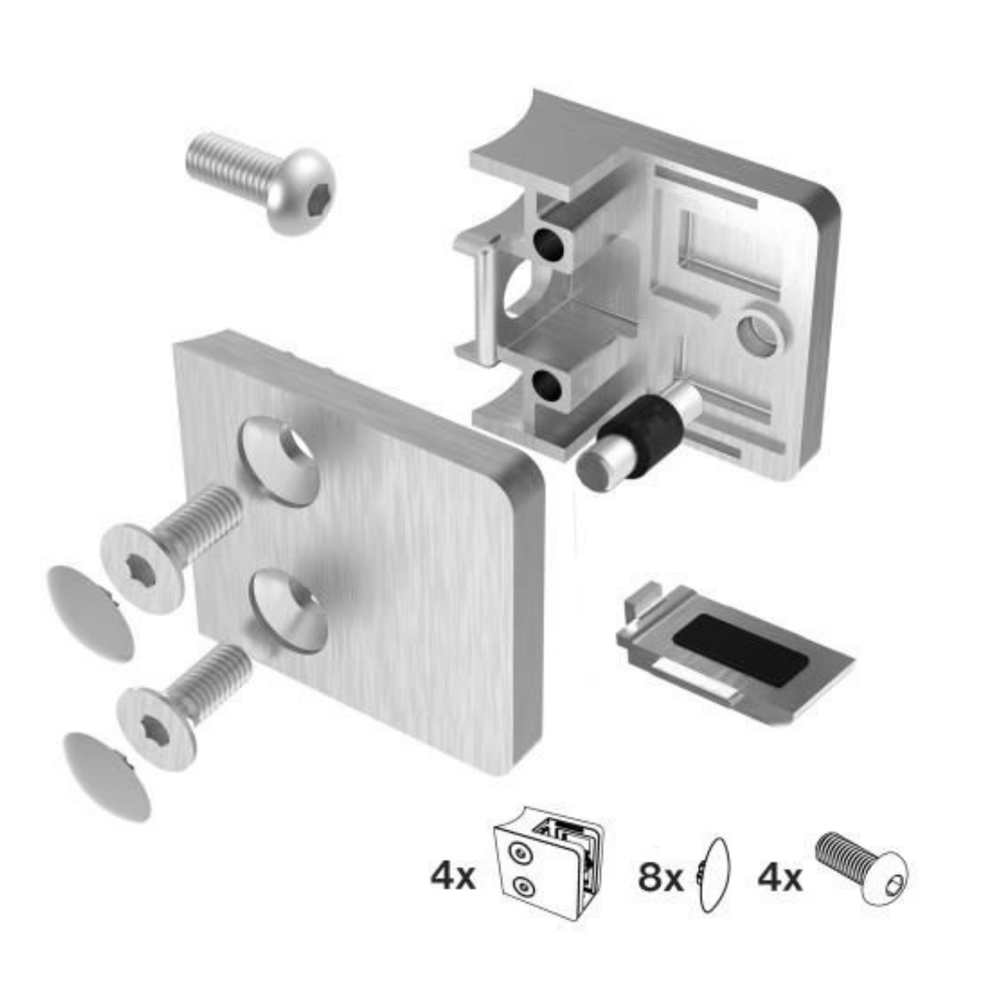 Accessories for glass door fittings