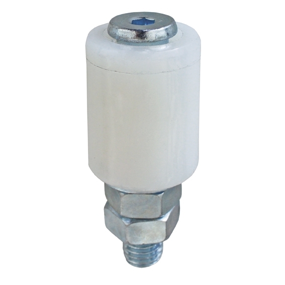 Nylon-Fhrungsrolle Stahl verzinkt  30 mm mit Gewinde M12 wei-89-11H0430W-A.4