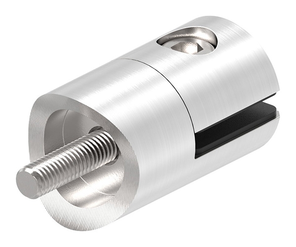 Blechhalter - Plattenhalter Ø 25 mm Edelstahl V4A – Anschluss 42-4 mm inkl- Schrauben - Gummieinlage-12-2102.1