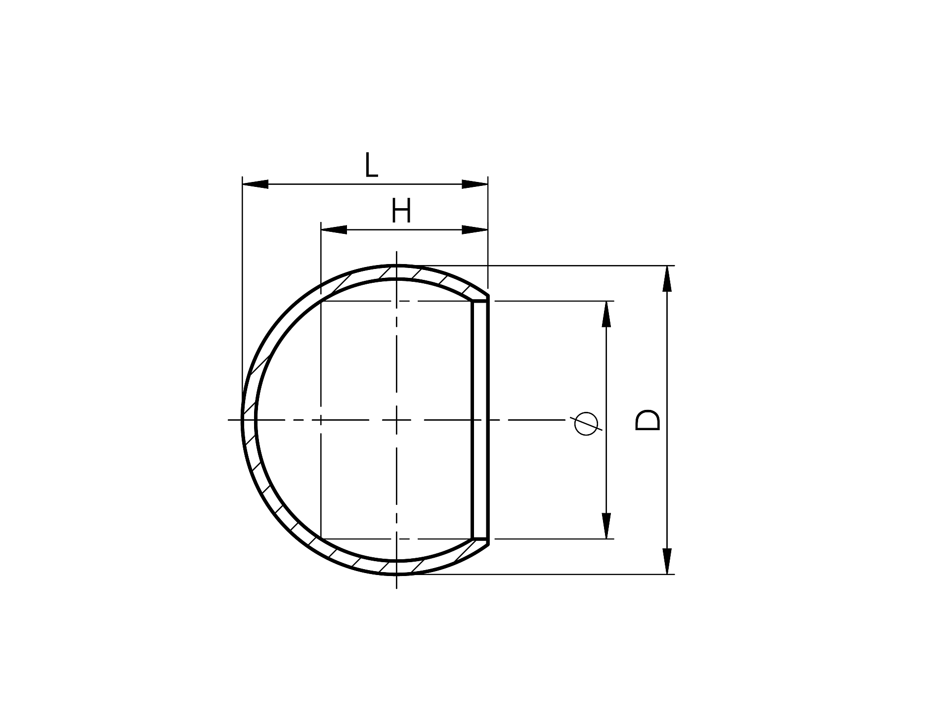 Endkappe Edelstahl AISI 304 fuer Rohr D 33-7 mm Kugelform geschliffen-89-11A933-A.4