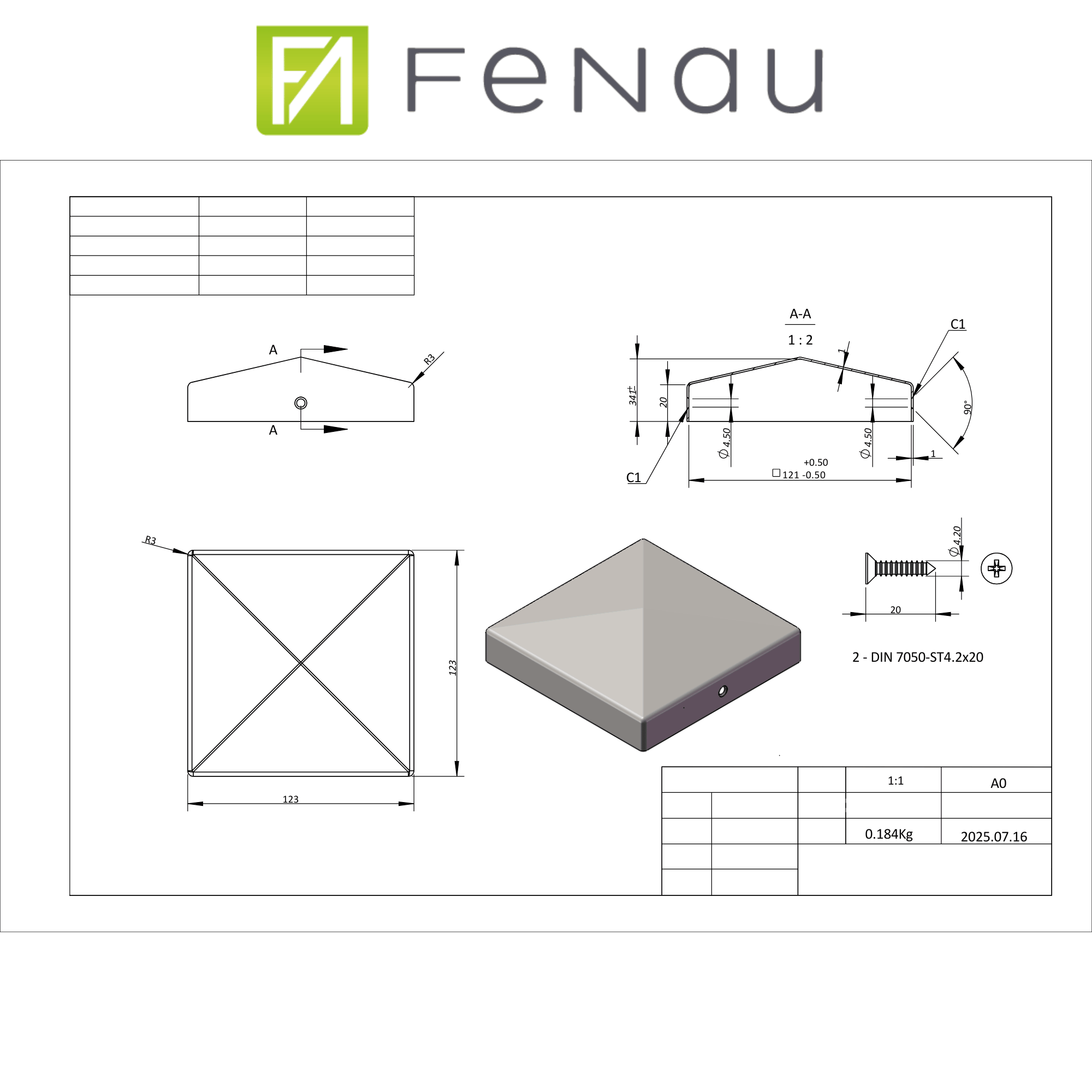 Pfostenkappe 120x120 mm Anthrazit RAL 7016 – 10er Set pulverbeschichtet inkl. Schrauben-60220-120-021