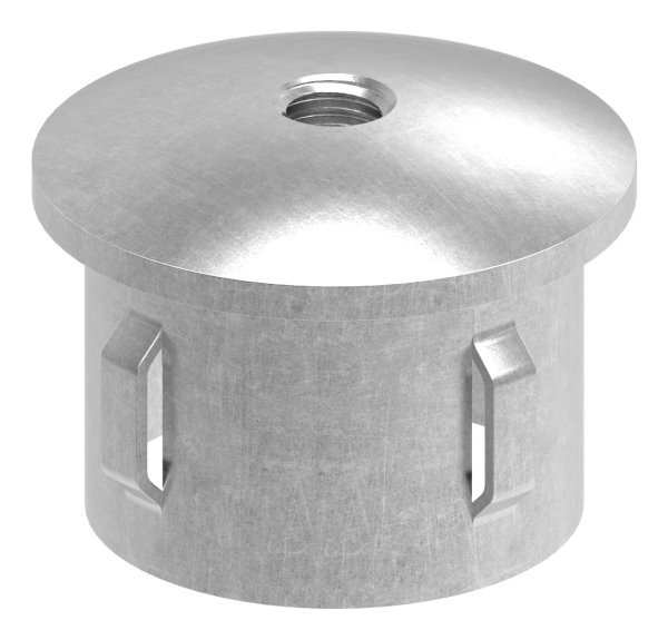 Stahlstopfen - leicht gewoelbt - mit M8 - fuer Rundrohr Ø 42-4x1-8-2-2 mm - Stahl S235JR- roh-30-2922.8