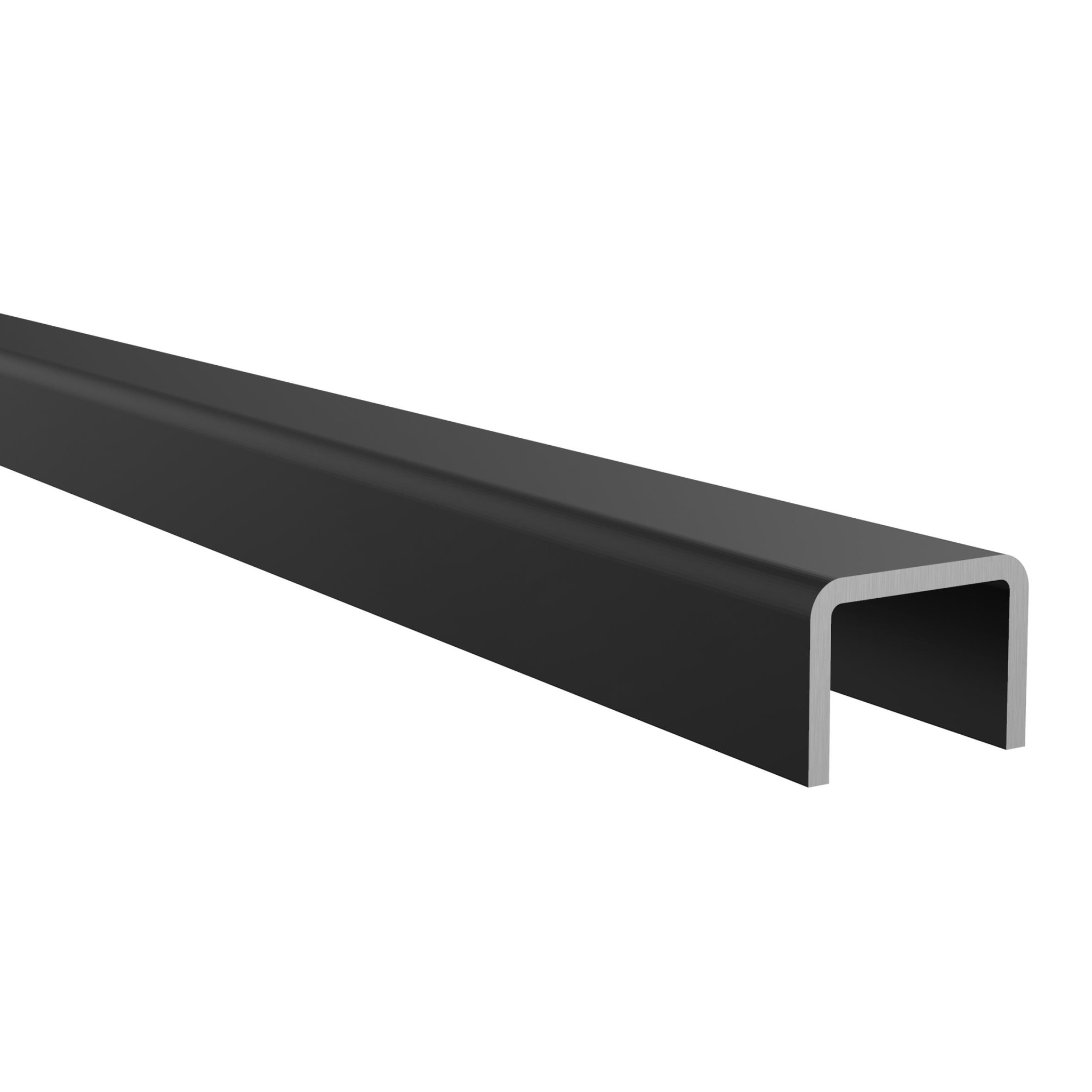 Handlaufprofil Aluminium fuer Glas 16-0-17-5 mm schwarz eloxiert L=3000 mm-89.AL69010183000SEB