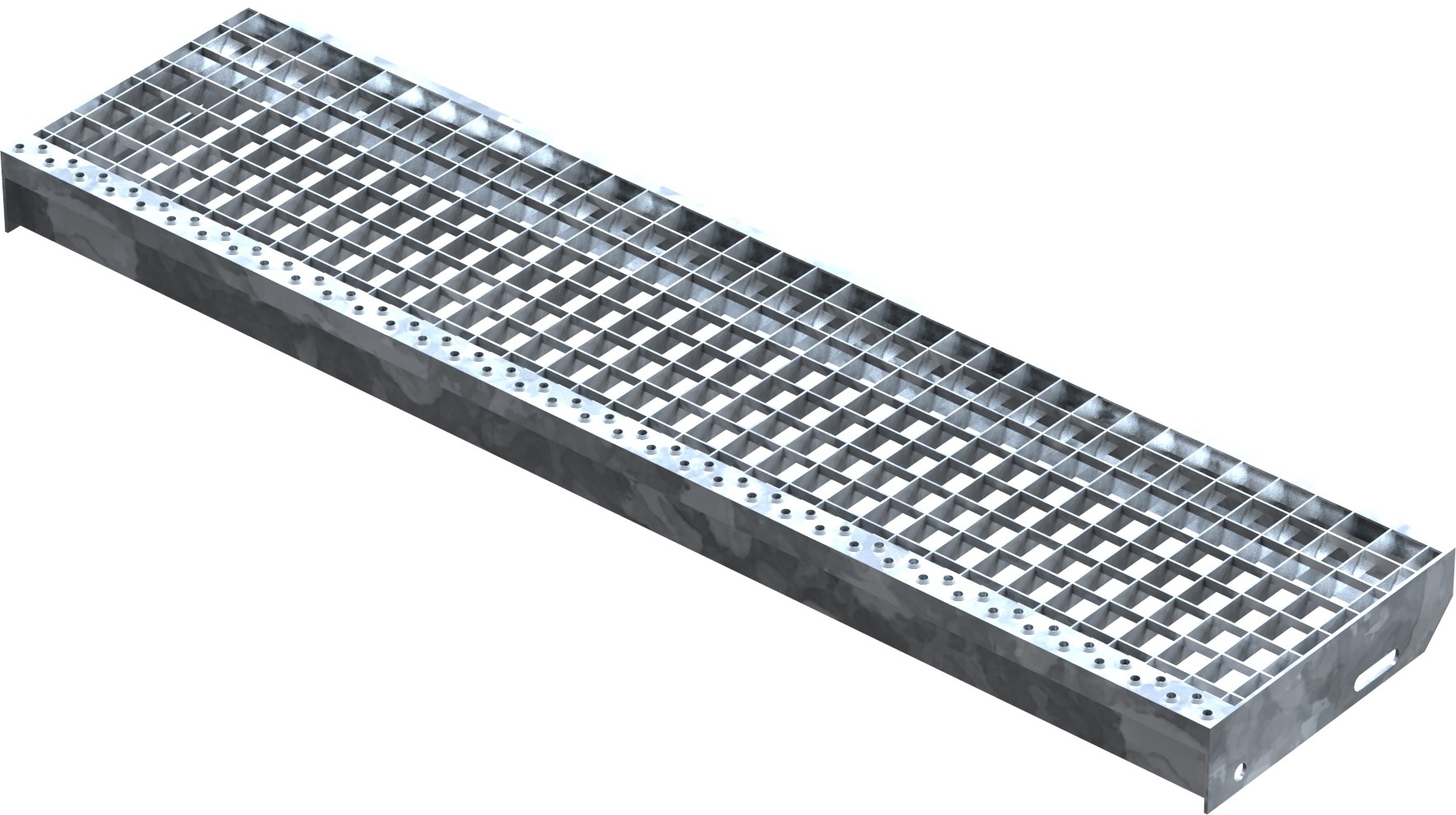 Gitterroststufe Treppenstufe Masse- 1100x270 mm 30-30 mm S235JR -St37-2- im Vollbad feuerverzinkt-40-1102730.7