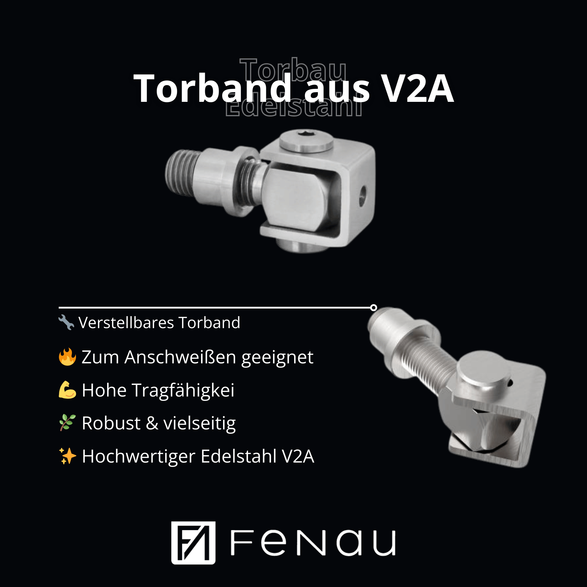 Torband M16 Edelstahl V2A verstellbar zum Anschweissen - rostfrei - langlebig-11-3581.4