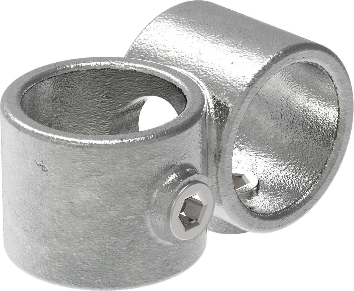 Rohrverbinder Kreuzstueck vorgesetzt 90° reduziert Ø 60-3 mm -2- - 48-3 mm -1 1-2- - Temperguss verzinkt - 161E60-D48-161E60-D48