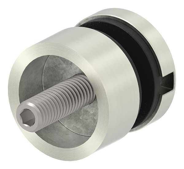 Glaspunkthalter Edelstahleffekt Ø 30 mm flach -Zink- – Glashalter innen-10-5000.2