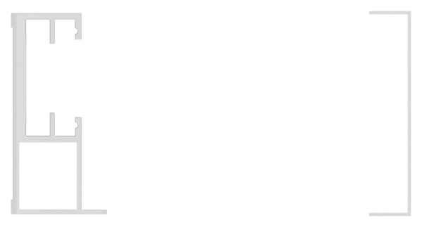 Profil-Set fuer Vordach 1600- Montageprofil 1700 mm- Abdeckung 1605 mm-88-11VDE-FLEX.1600