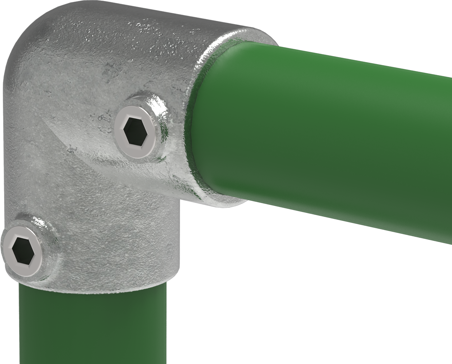 Rohrverbinder Bogen 90° Ø 48-3 mm -1 1-2- - 42-4 mm -1 1-4- - Temperguss verzinkt - 125D48-C42-125D48-C42