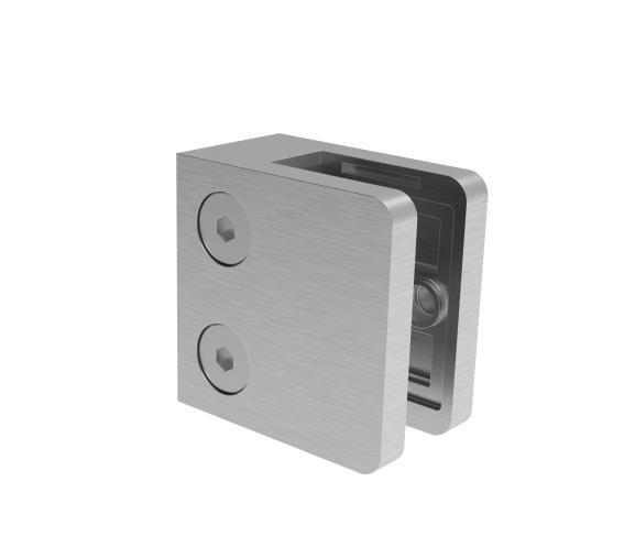 Glasklemme Edelstahl V2A geschliffen fuer Glas - Blech 1-5-10-76 mm Flachpfosten-89-11A2300000-A.4
